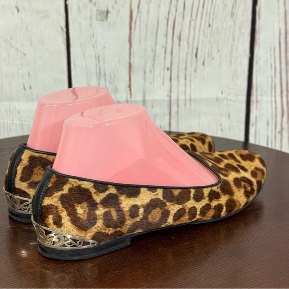 BRIGHTON pony hair Leopard Print Women's Ballet flats Silver accent on back 7.5 - Picture 11 of 17